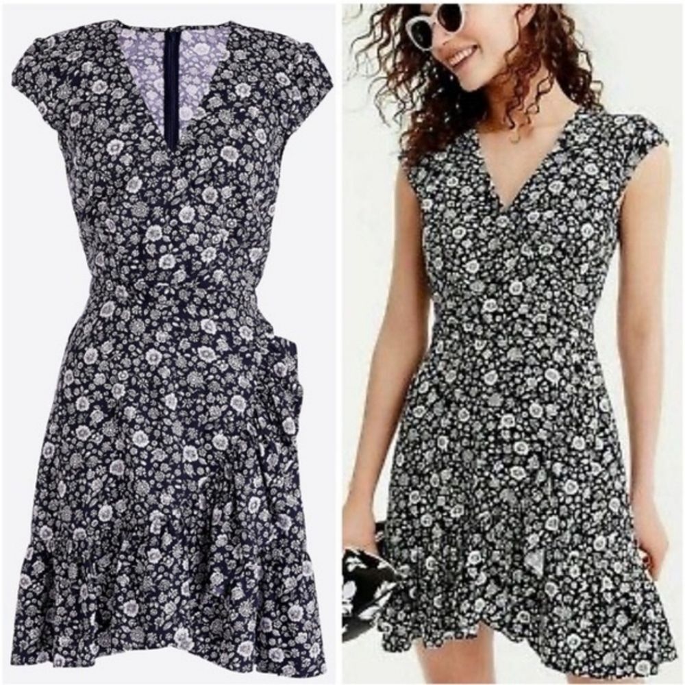NWT J.CREW MERCANTILE| Floral Faux Wrap Mini Dress